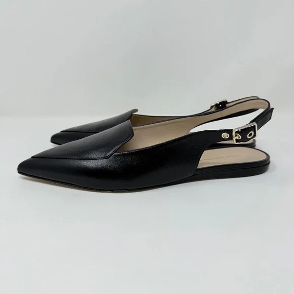 New Stuart Weitzman Ryder Slingback Flat Black Sz 9.5 - Picture 7 of 13